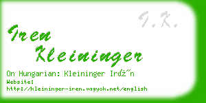 iren kleininger business card